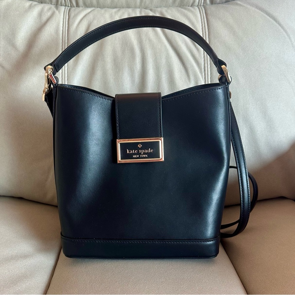 Kate Spade Reegan Bucket Bag Smooth Leather Black